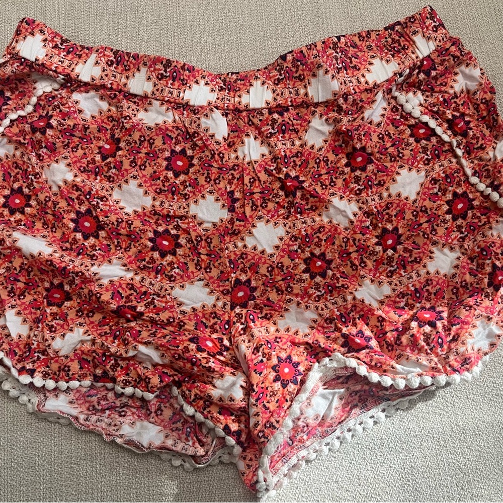 Red Camel High Waist Red and White Shorts